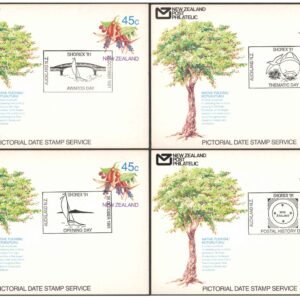 New Zealand 1991 - Shorex 91 -Set of 4 Pictorial Date Stamped First Day Postcards