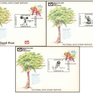 New Zealand 1992 - NORTHPEX 92 -Set of 3 Pictorial Date Stamped First Day Postcards
