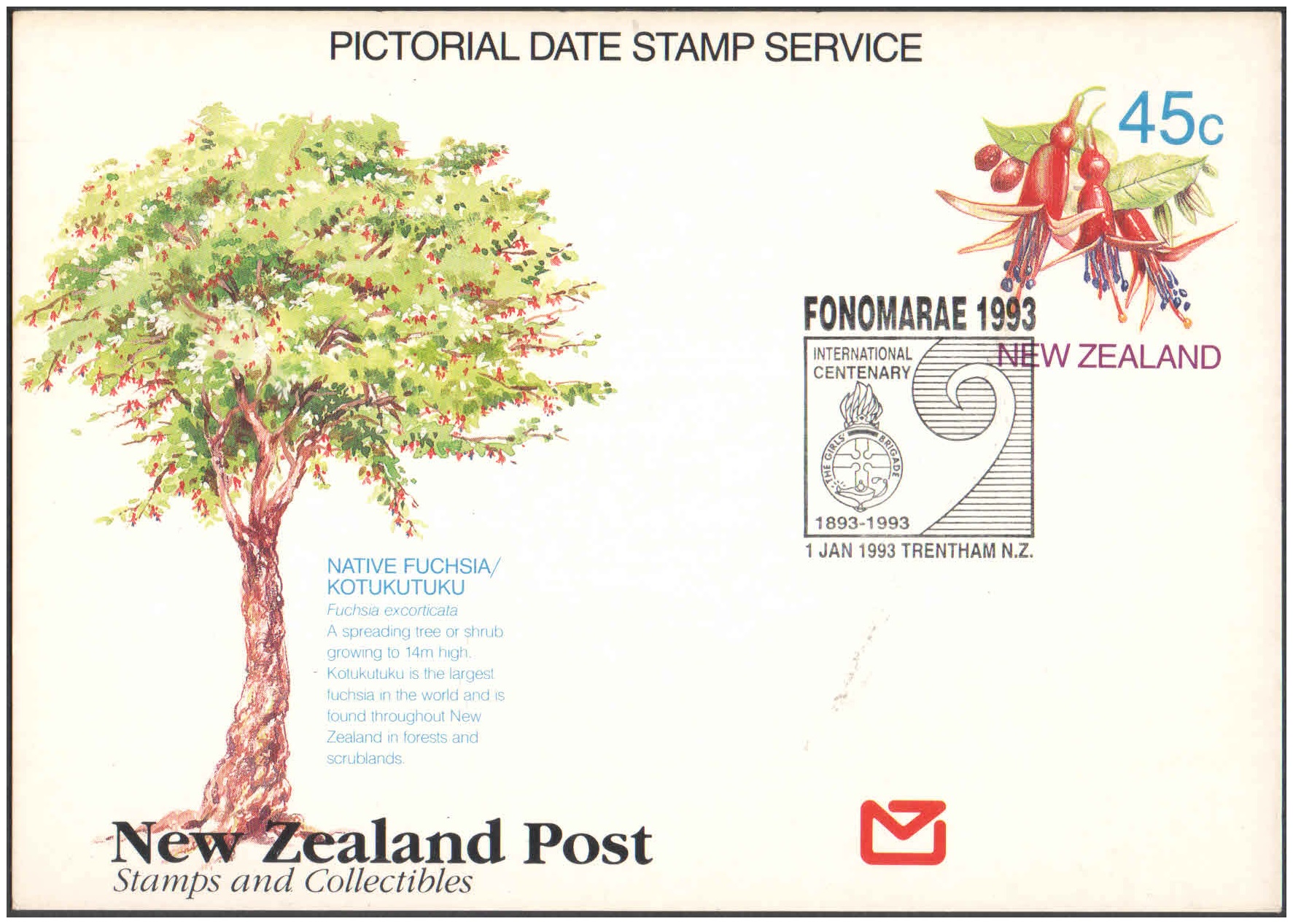 New Zealand 1993 - FONOMARAE-93 - Pictorial Date Stamped First Day Postcard