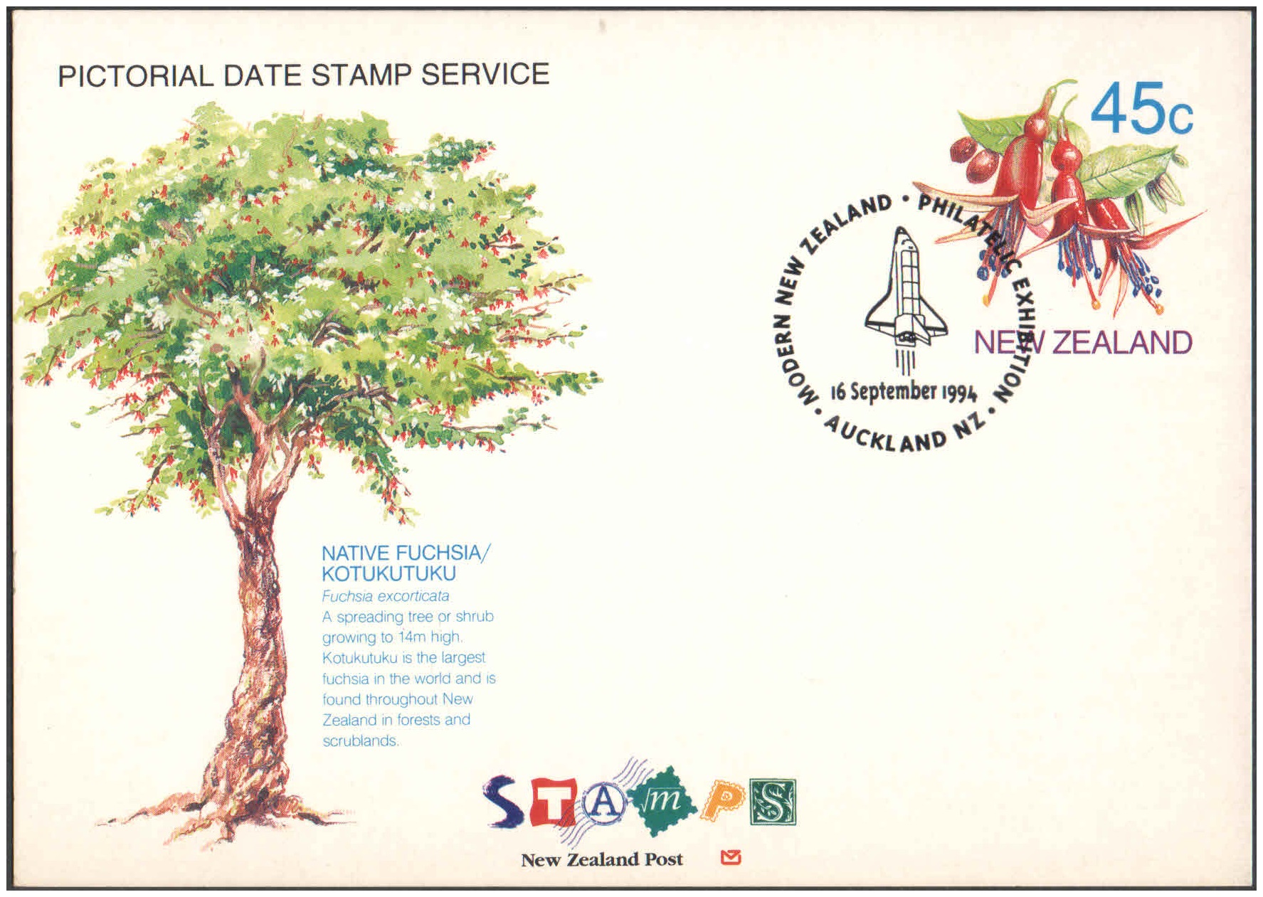 New Zealand 1994 - Modern NZ Philatelic Exhibition - Pictorial Date Stamped First Day Postcard