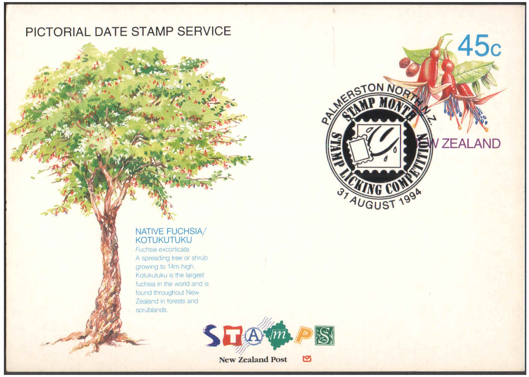 New Zealand 1994 - Stamp Month - Pictorial Date Stamped First Day Postcard