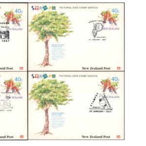 New Zealand 1997 - Stampex Tauranga -Set of 4 Pictorial Date Stamped First Day Postcards