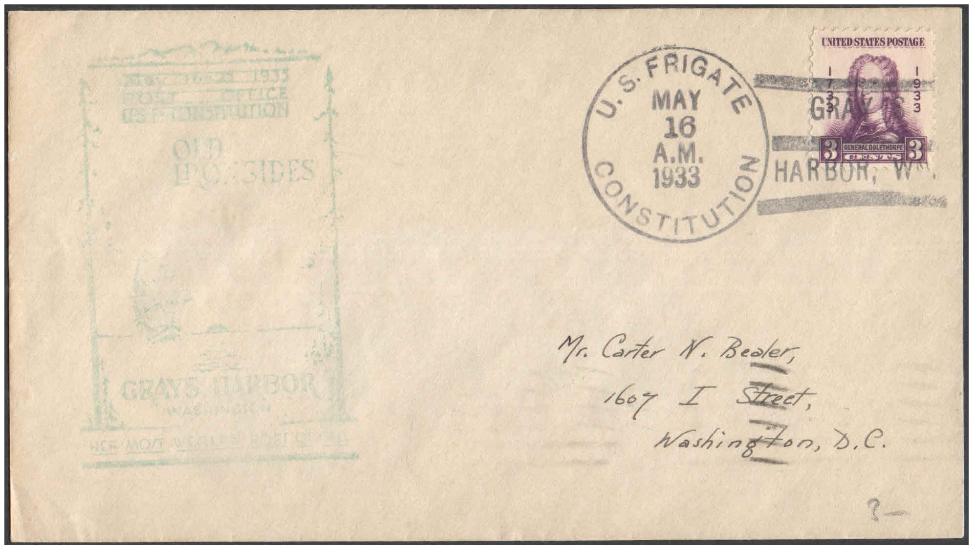 USA 1933 U.S. Frigate Constitution - Commemoration Cover