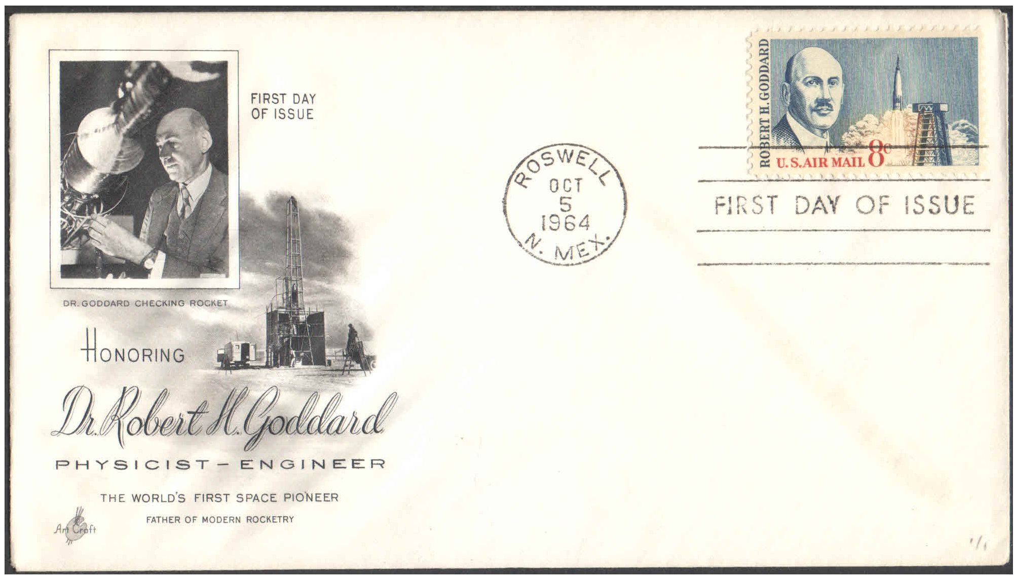 USA 1964 Honoring Dr. Robert H. Goddard - First Day Cover