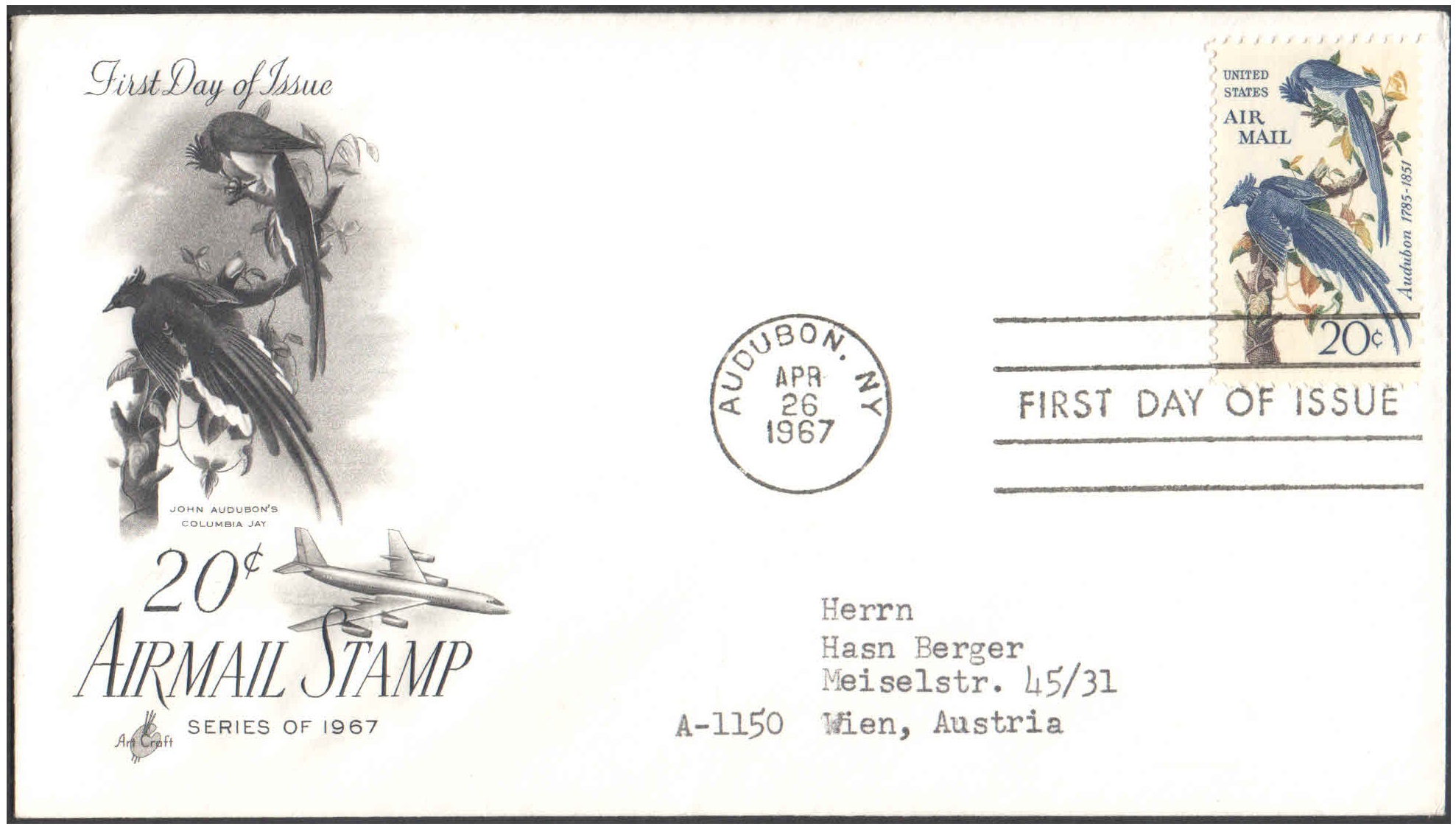 USA 1967 - 20 Cents Airmail Stamp - First Day Cover