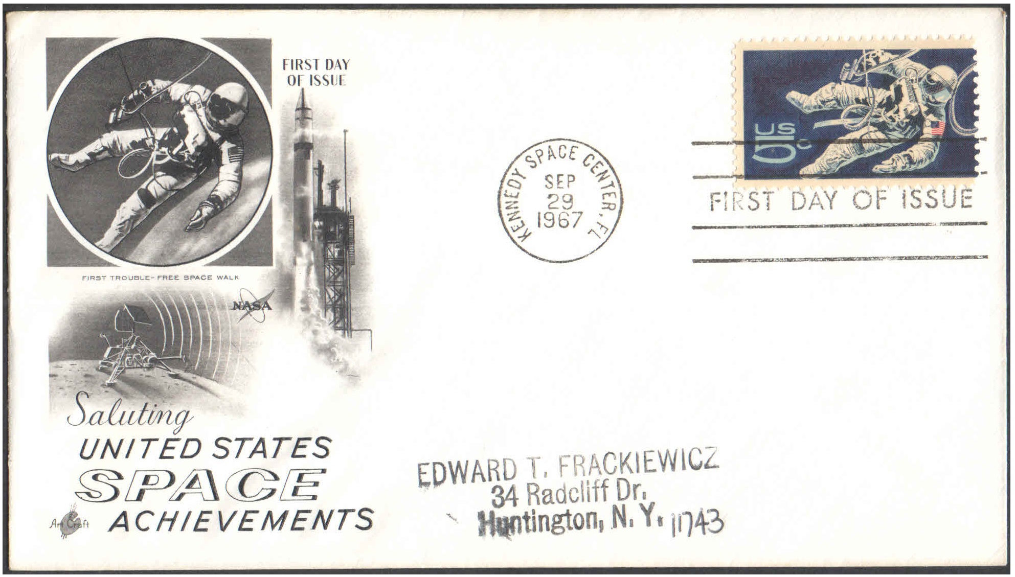 USA 1967 Saluting United States Space Achievements - Spacewalk First Day Cover