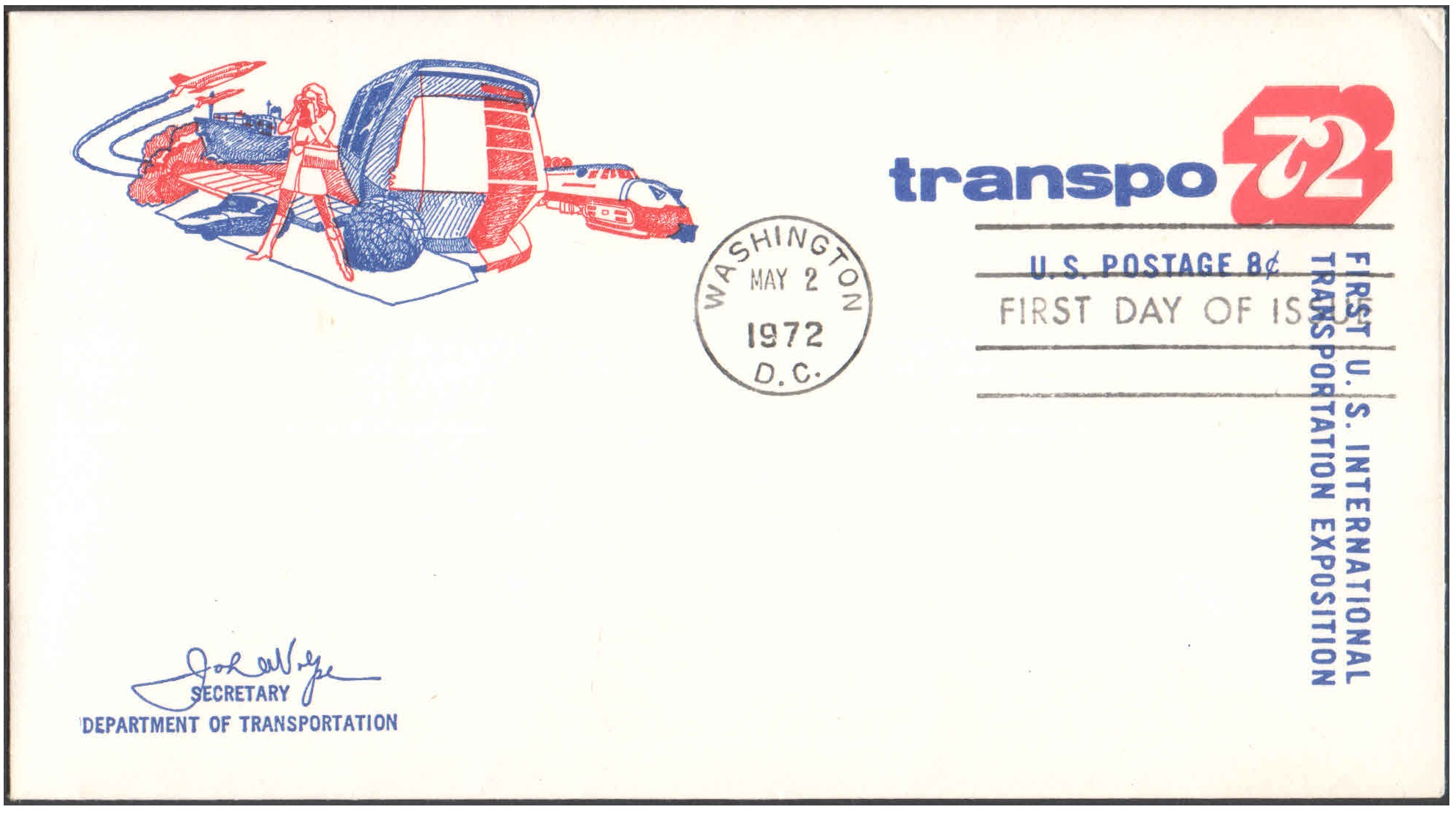 USA 1972 First U.S. International Transport Exposition ( Transpo 72 ) - First Day Cover