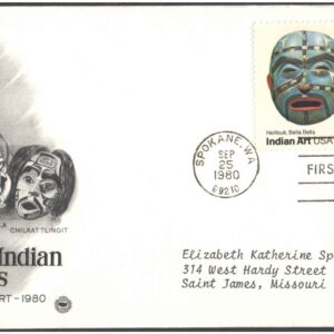 USA 1980 Northwest Indian Masks - Bella Bella, Chilkat Tlingit - First Day Cover