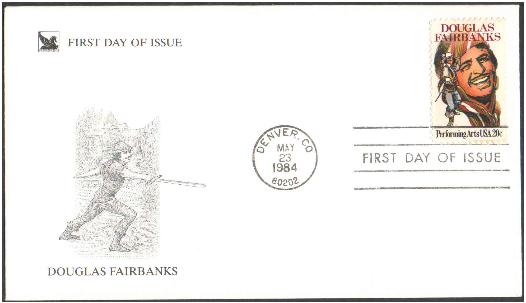 USA 1984 Douglas Fairbanks - Performing Arts - First Day Cover