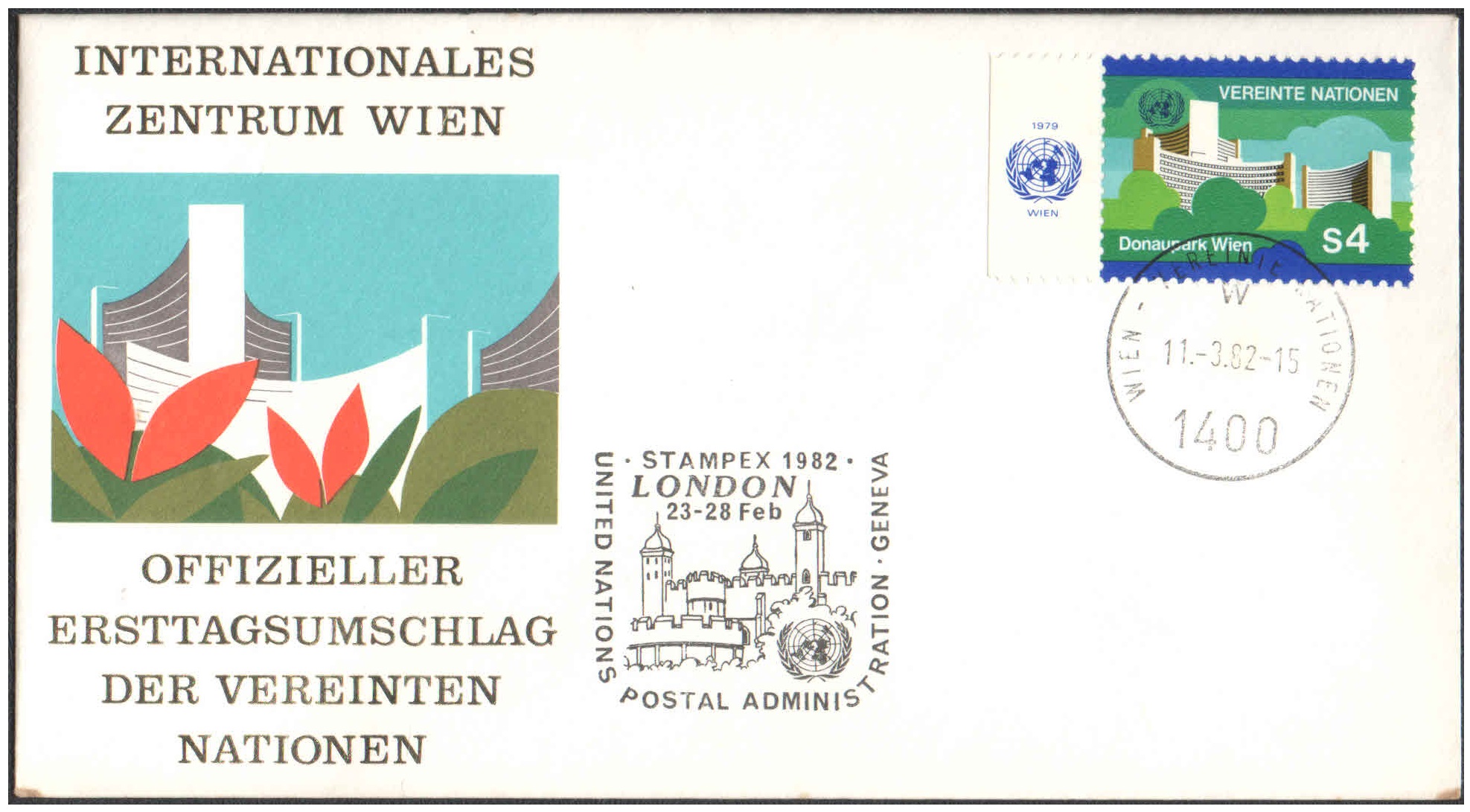 United Nations (UN) 1982 - Special Cover - STAMPEX 1982 London