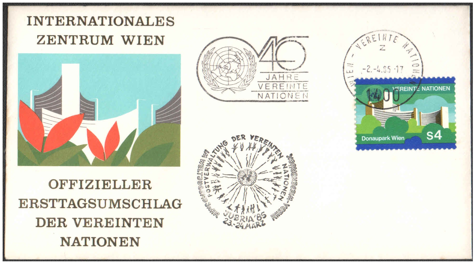 United Nations (UN) 1985 - Special Cover - Jubria 85