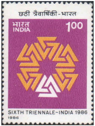 India 1986 Sixth Triennale art Exhibition, New Delhi - Postage Stamp MNH