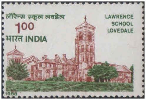 India 1988 Lawrence School Lovedale, Ooty - Postage Stamp MNH (Brown Gum/Gum-stained)
