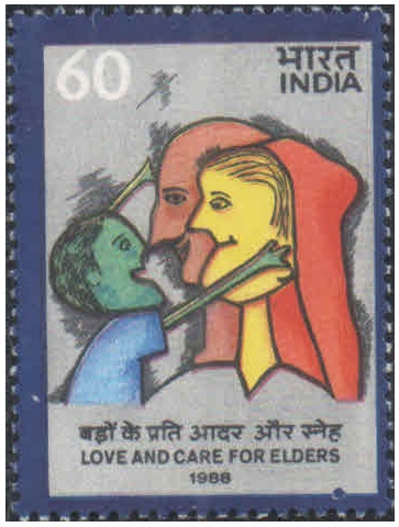 India 1988 Love And Care For Elders - Postage Stamp MNH