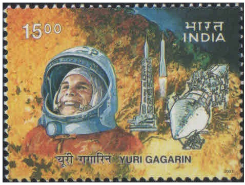 India 2001 Man's 1st Space Flight - Yuri Alexeyevich Gagarin-Russian Cosmonaut - Postage Stamp MNH