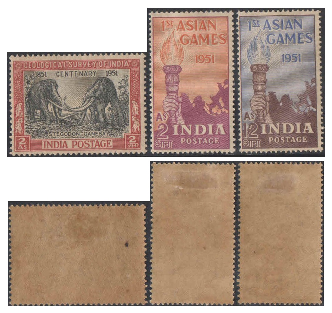 India 1951 Year Pack ( Complete Set - Hinged) of 5 stamps Mint HINGED