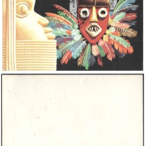 Umm-Al-Qiwain (UAE) 1971 Ceremonial Tribal Mask - CTO Cancelled Imperforated Miniature Sheet ( MS ) (Slight brown spots on the back)